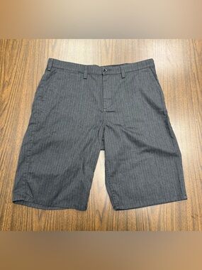 DC Men's Dark Gray Pinstripe Flat Front Chino Shorts size 34